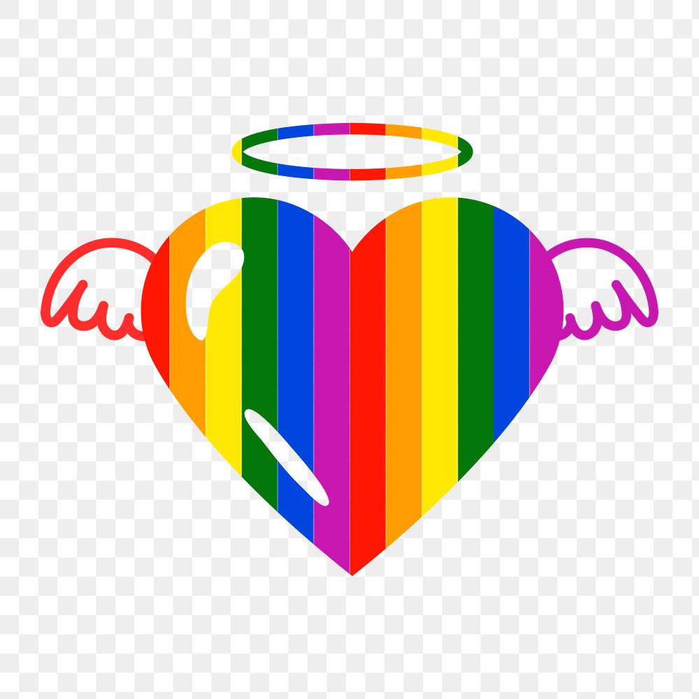 Pride heart PNG clipart, rainbow icon