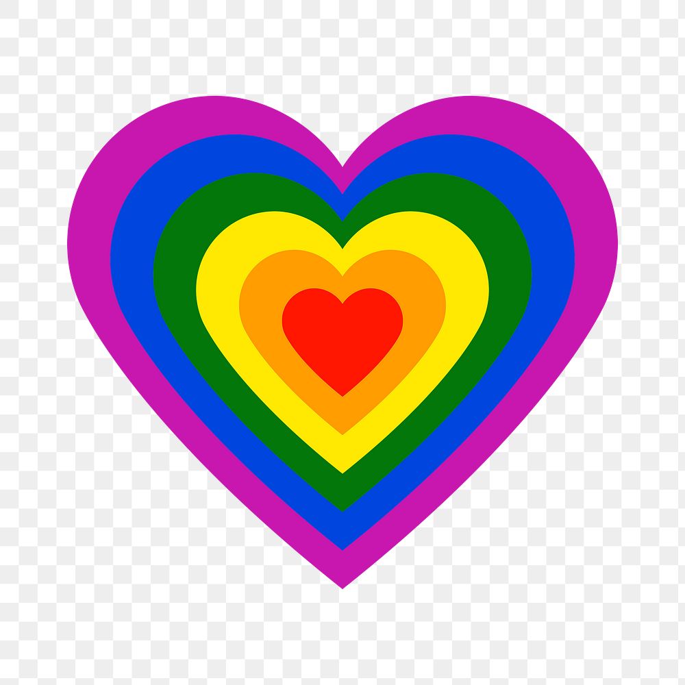 Colorful heart PNG, sticker, LGBT pride month icon