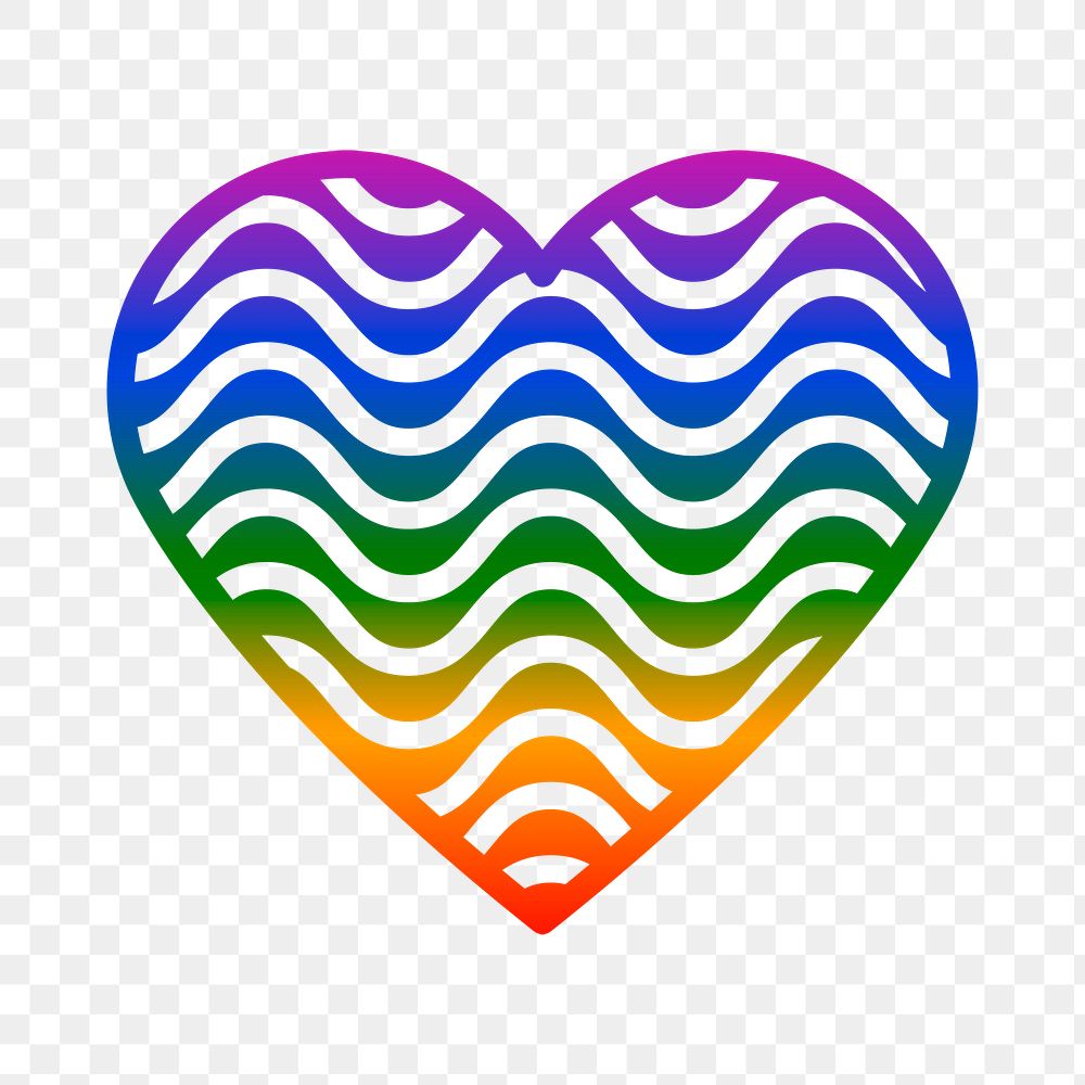Colorful heart PNG sticker, LGBT pride month icon