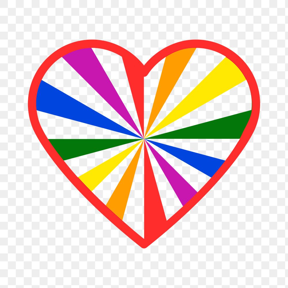 Colorful heart PNG clipart, LGBT pride month icon