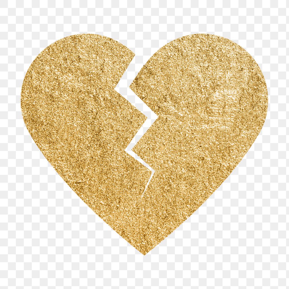 Broken heart PNG sticker design icon