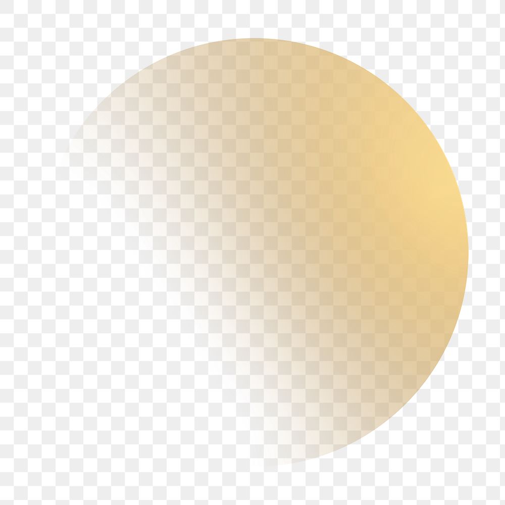 Waxing moon png sticker, gold planet, astronomy art