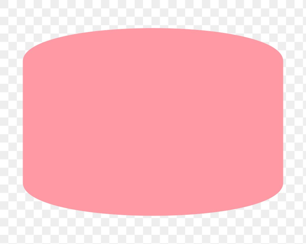 Cylinder png sticker geometric shape, pink retro flat clipart