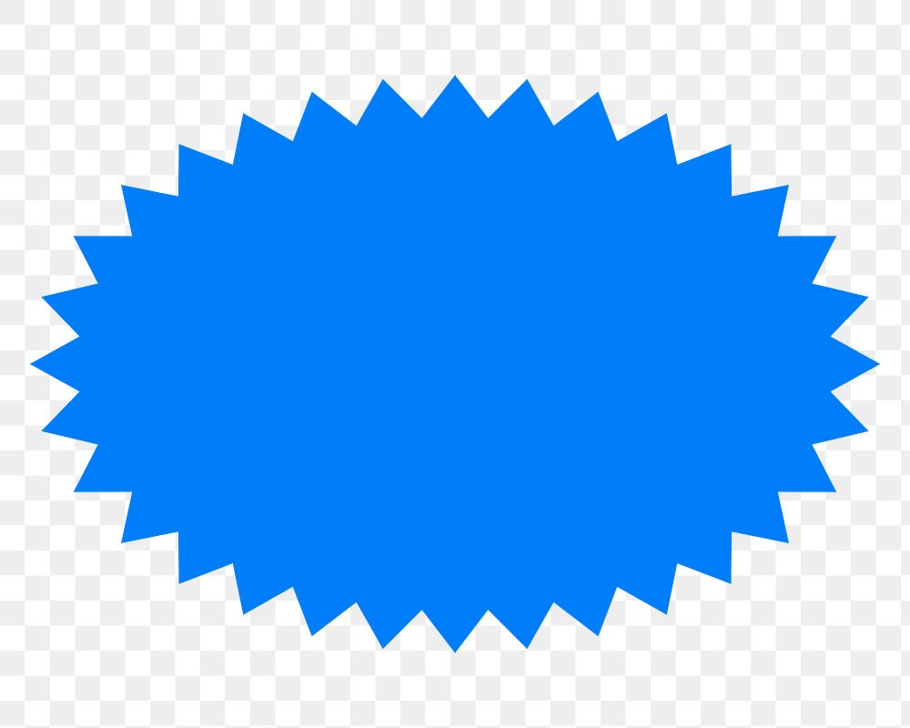Shape png badge sticker, blue retro flat clipart