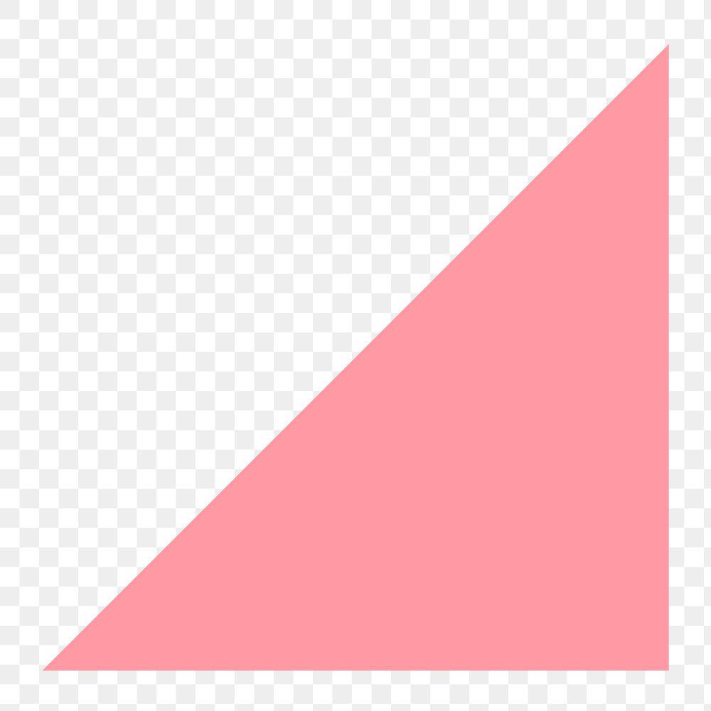 Triangle png sticker geometric shape, pink retro flat clipart
