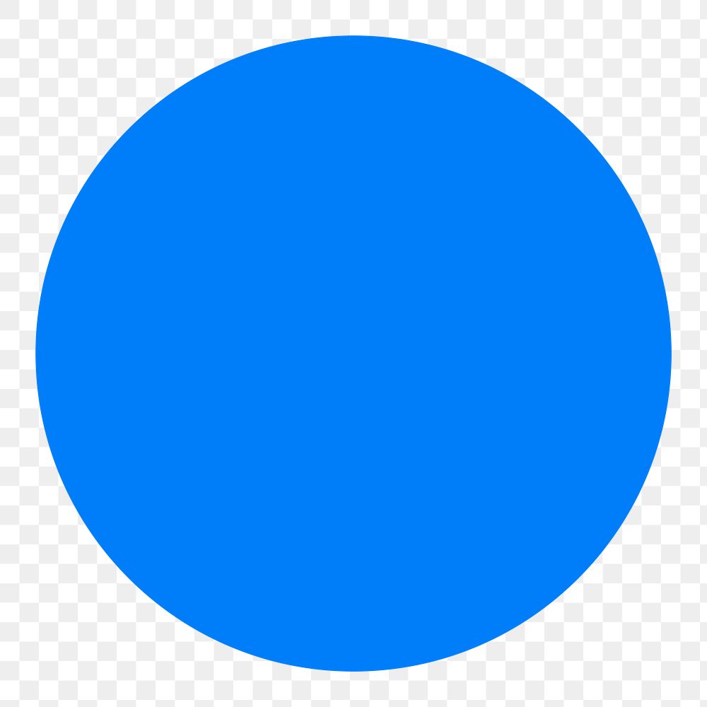 Circle png sticker geometric shape, blue retro flat clipart 