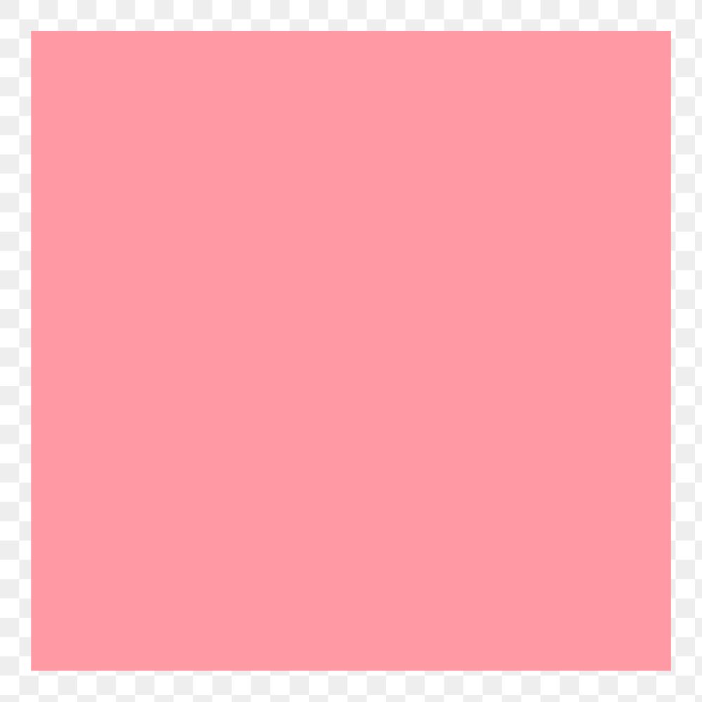 Square png sticker geometric shape, pink retro flat clipart