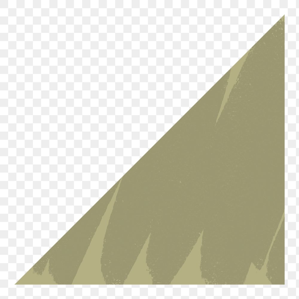 Triangle png sticker geometric shape, green earth tone flat clipart