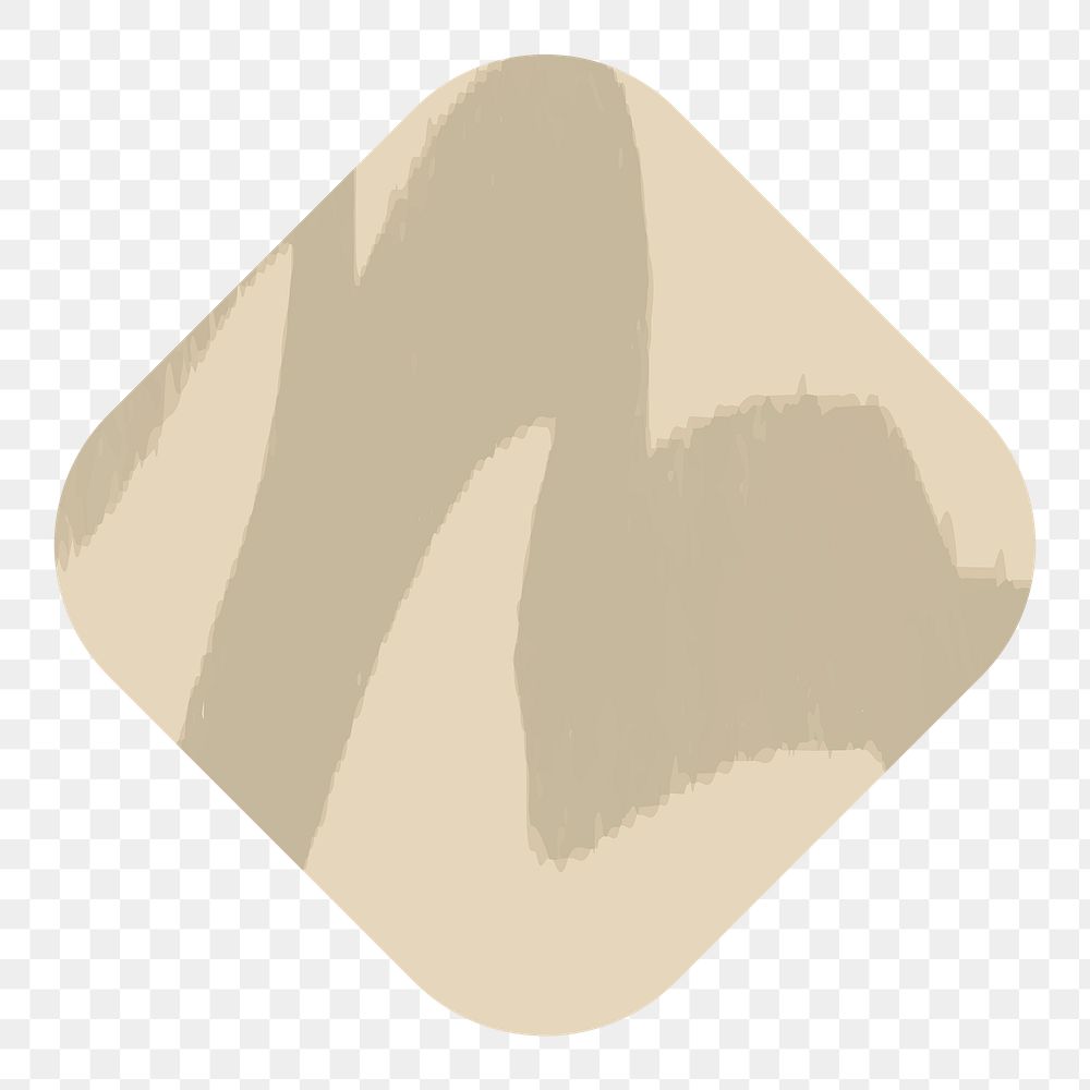 Square png sticker geometric shape, brown earth tone flat clipart