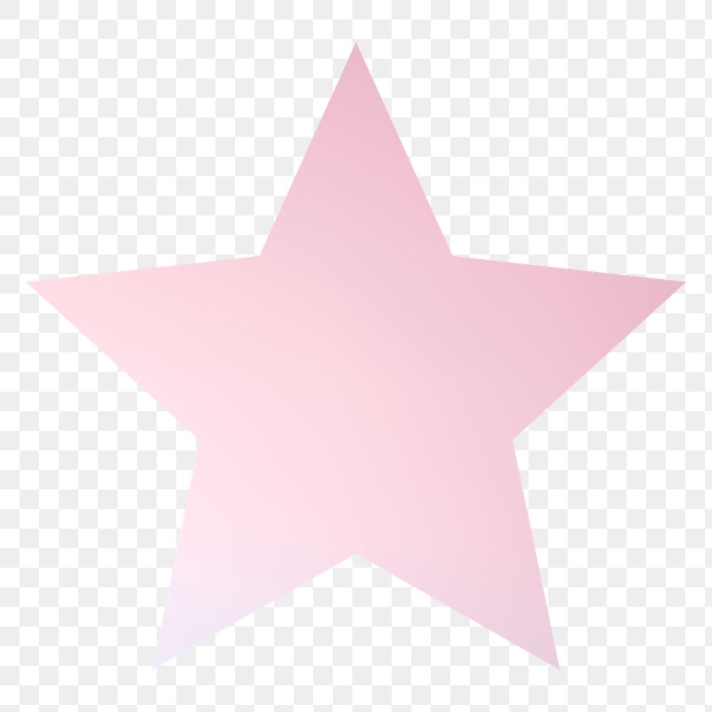 Star png shape sticker, pink holographic gradient flat clipart