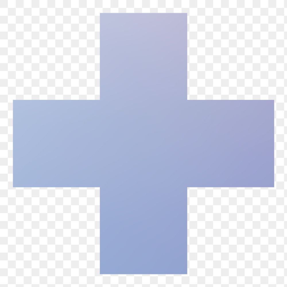 Medical cross png sticker symbol, purple plus sign clipart