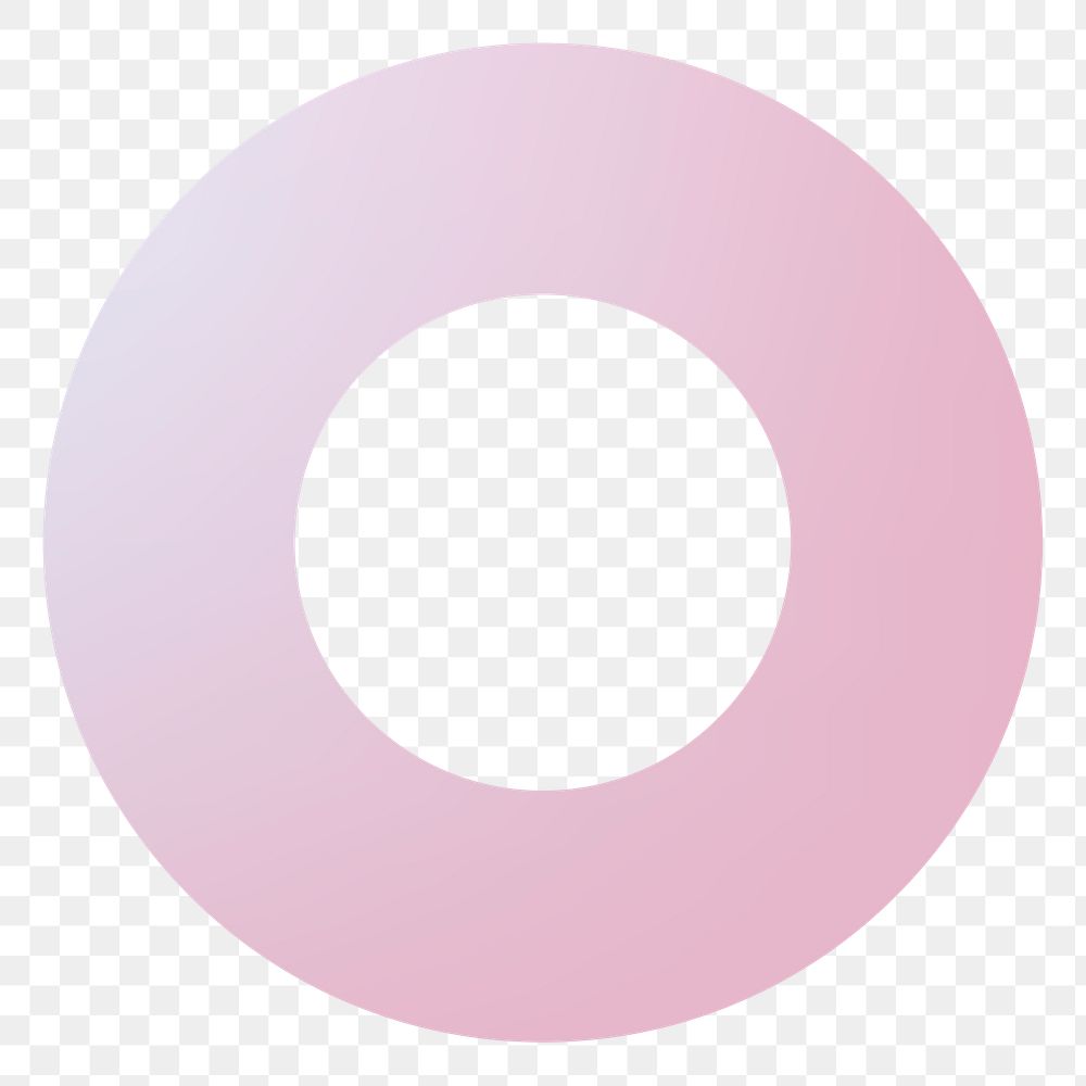 Ring png sticker, pink geometric shape flat clipart