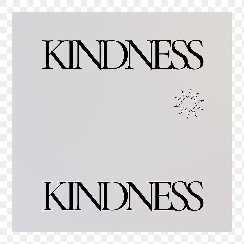 Kindness png sticker, empowerment typography, retro gradient clipart