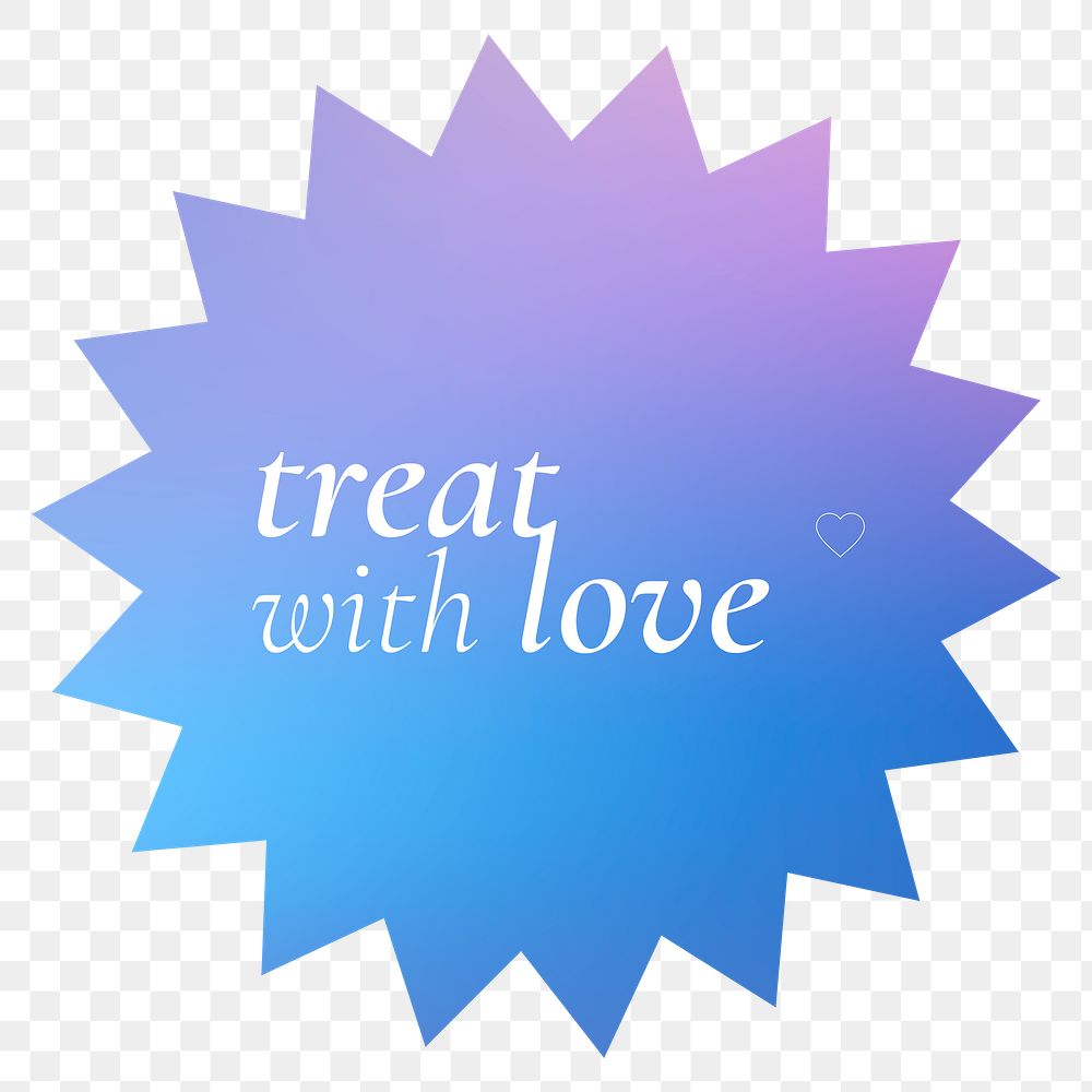 Treat with love png sticker, retro typography, geometric clipart