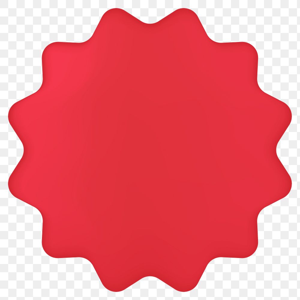 Starburst png sticker, red badge text space