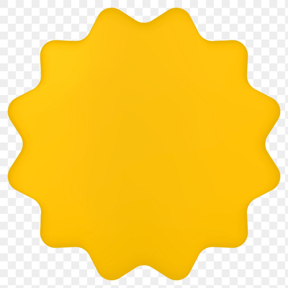 Starburst png sticker, yellow badge text space