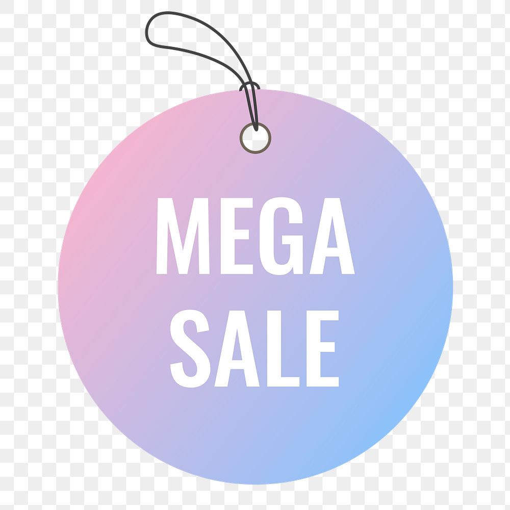 Mega sale png badge sticker, shopping clipart transparent