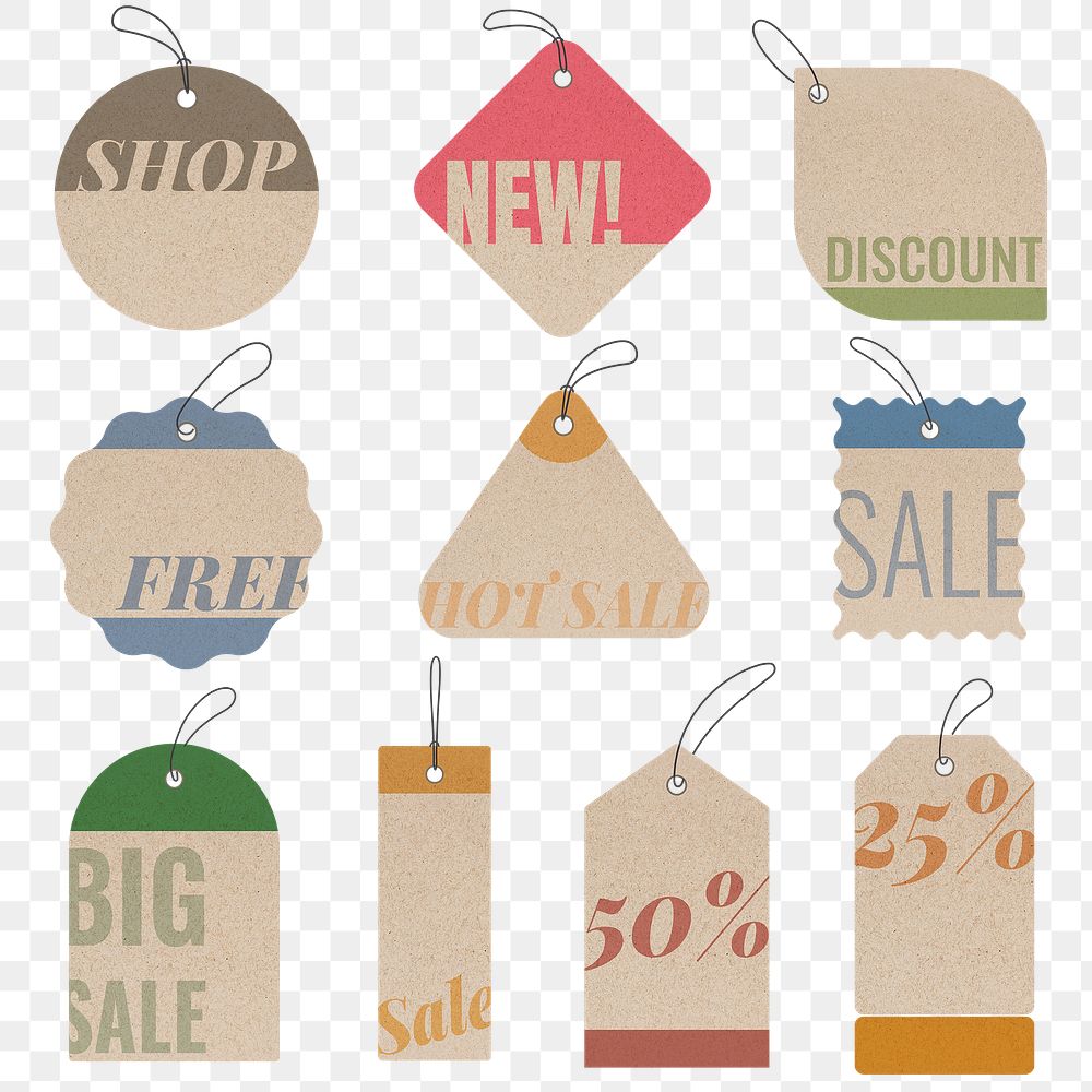 Sale png badge sticker, transparent shopping clipart set