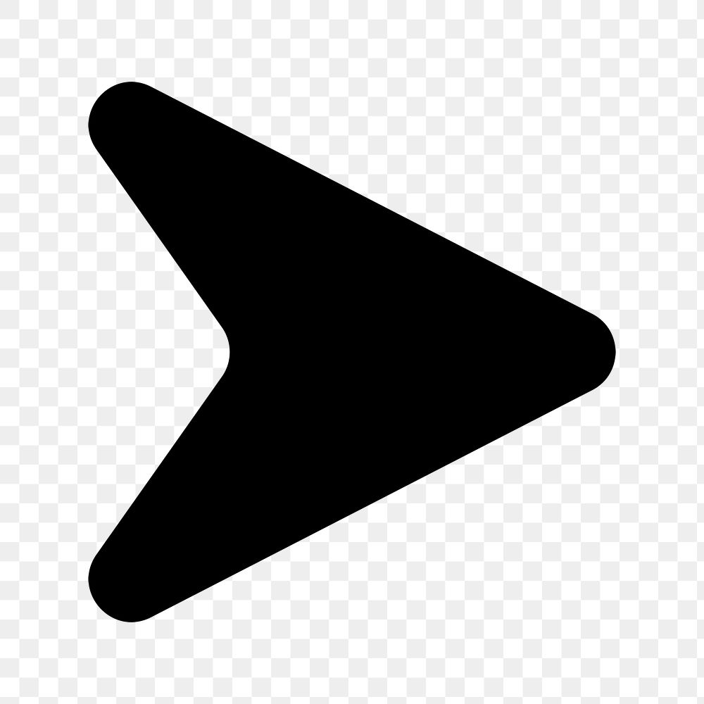 Dash arrow png icon, black sticker, play transparent symbol