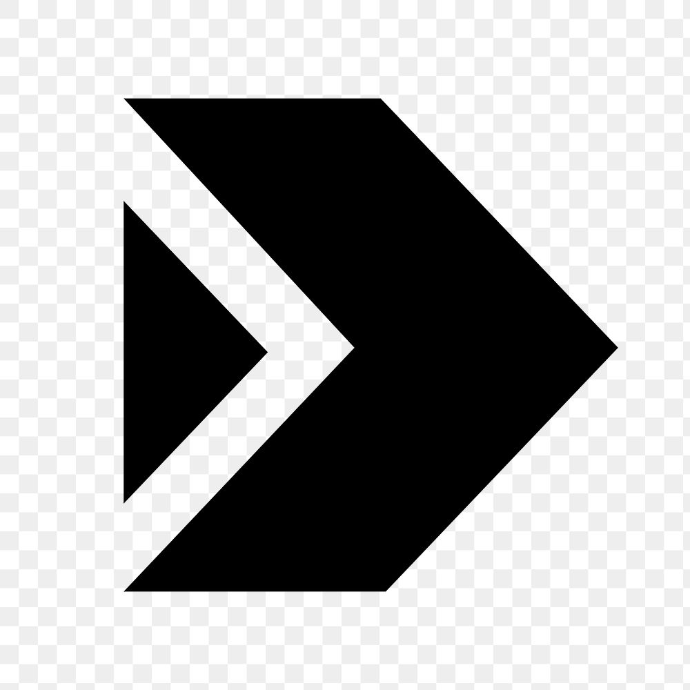 Double arrow png icon, black sticker, fast forward transparent symbol