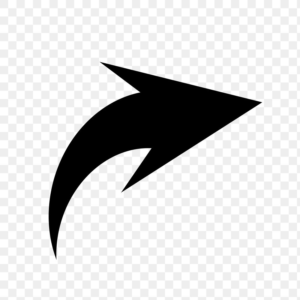 Dash arrow png icon, black sticker, forward transparent symbol