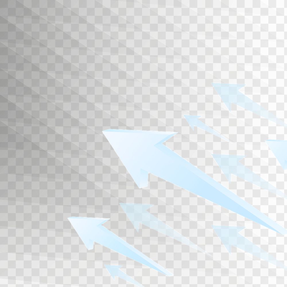 Business png background, blue arrow gradient border, direction symbol clipart