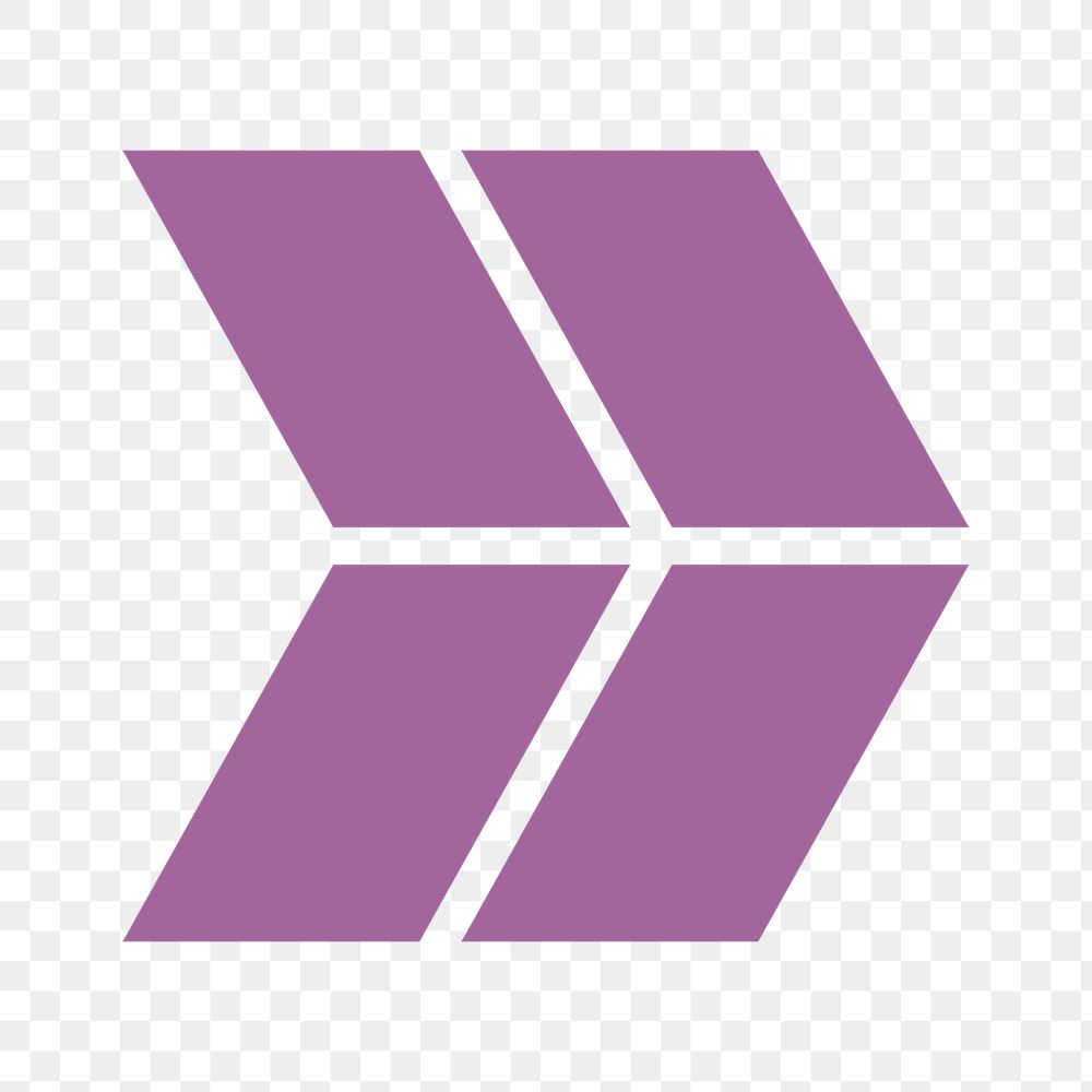 Arrow png icon, purple sticker, right direction transparent symbol