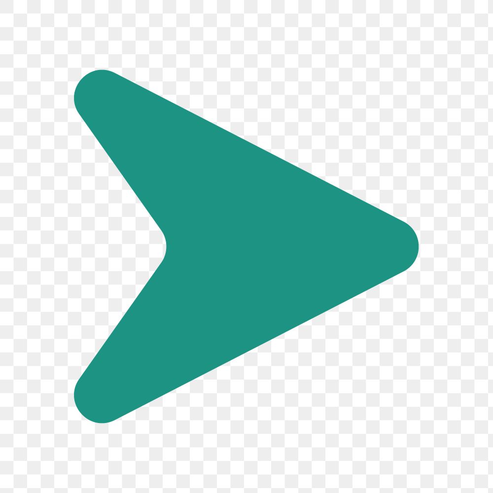 Dash arrow png icon, green sticker, play transparent symbol