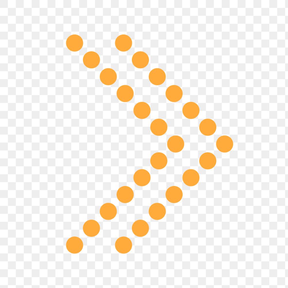 Dotted arrow png icon, yellow sticker, direction transparent symbol