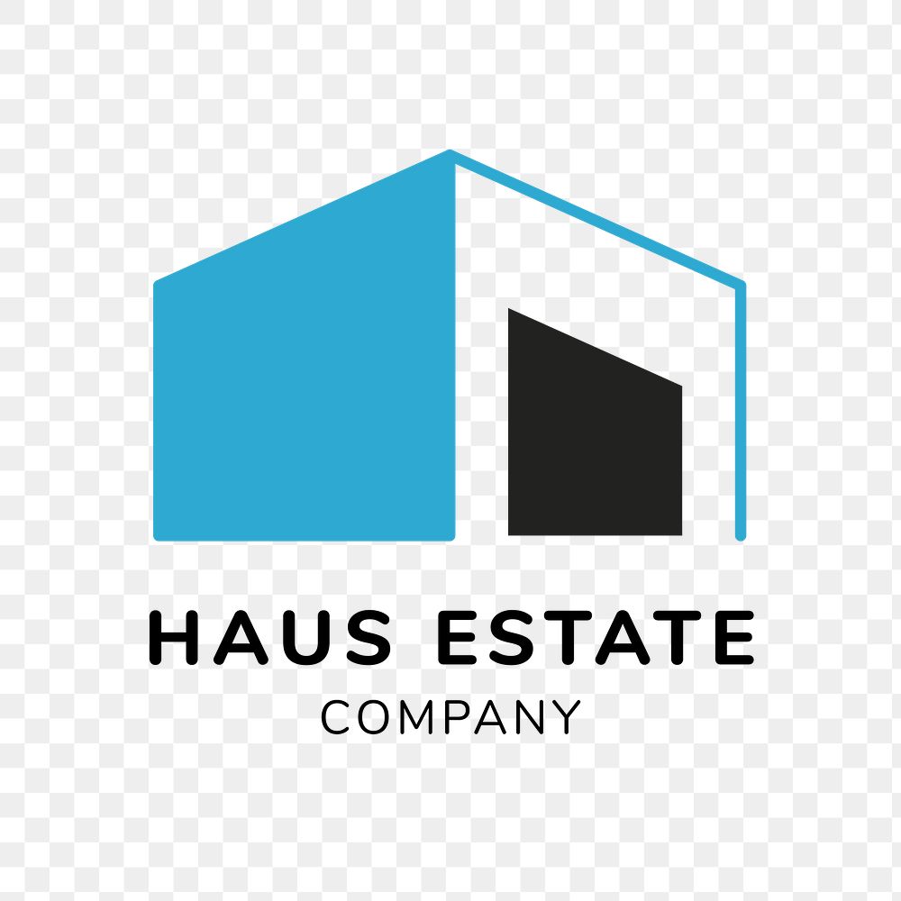 Real estate business logo png for branding design, haus estate company text