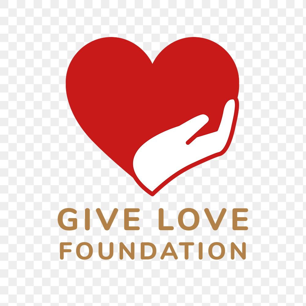 Charity logo png, non-profit branding design, give love foundation text