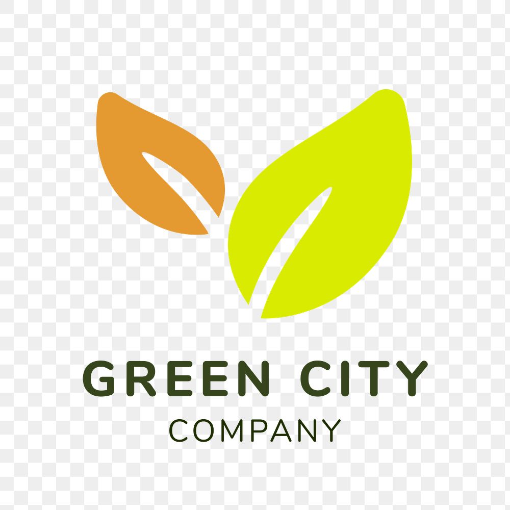 Green city business logo png, branding design