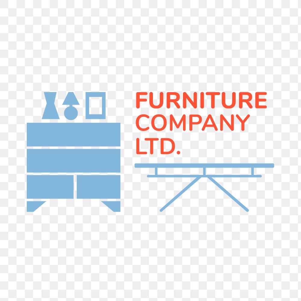 Furniture company logo png, business template for branding design, home interior