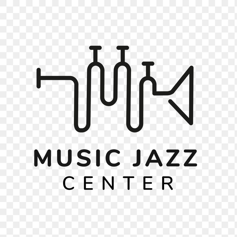 Music studio logo png, business branding design, music jazz center text