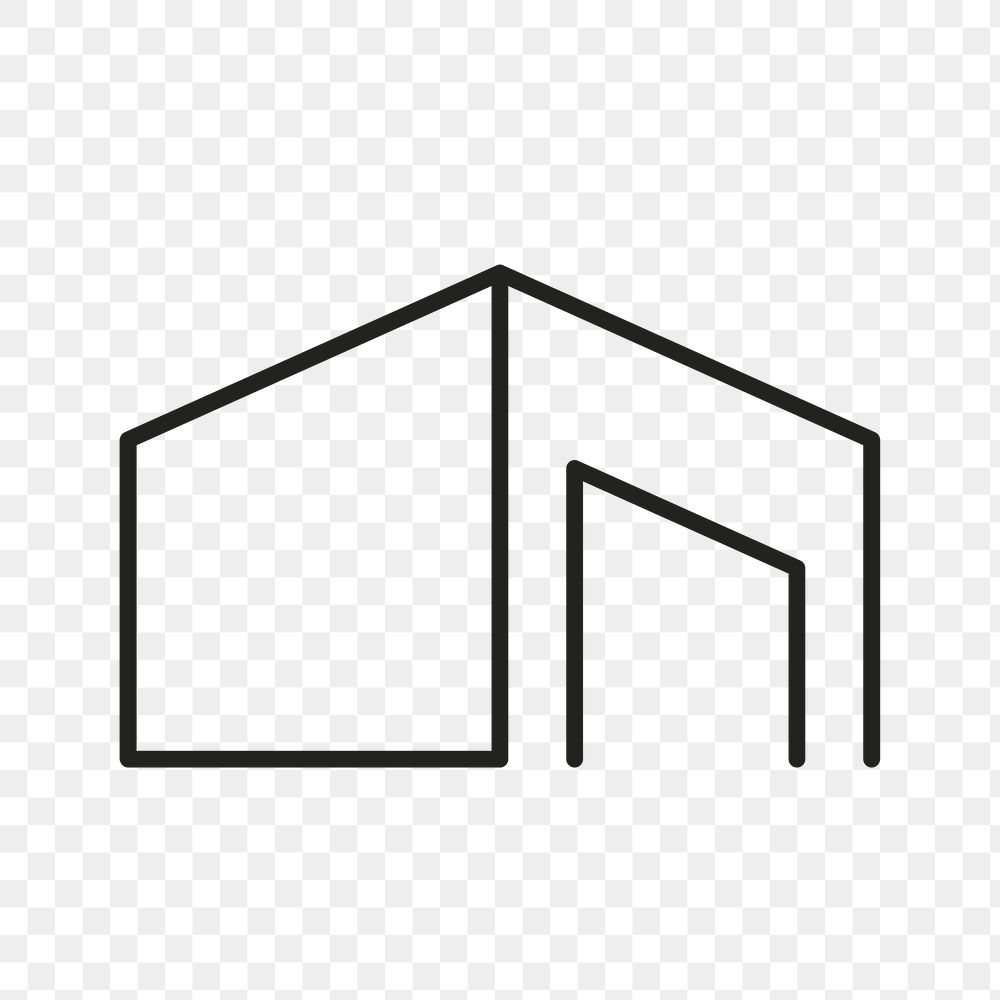 Building icon png, architecture symbol flat design illustration