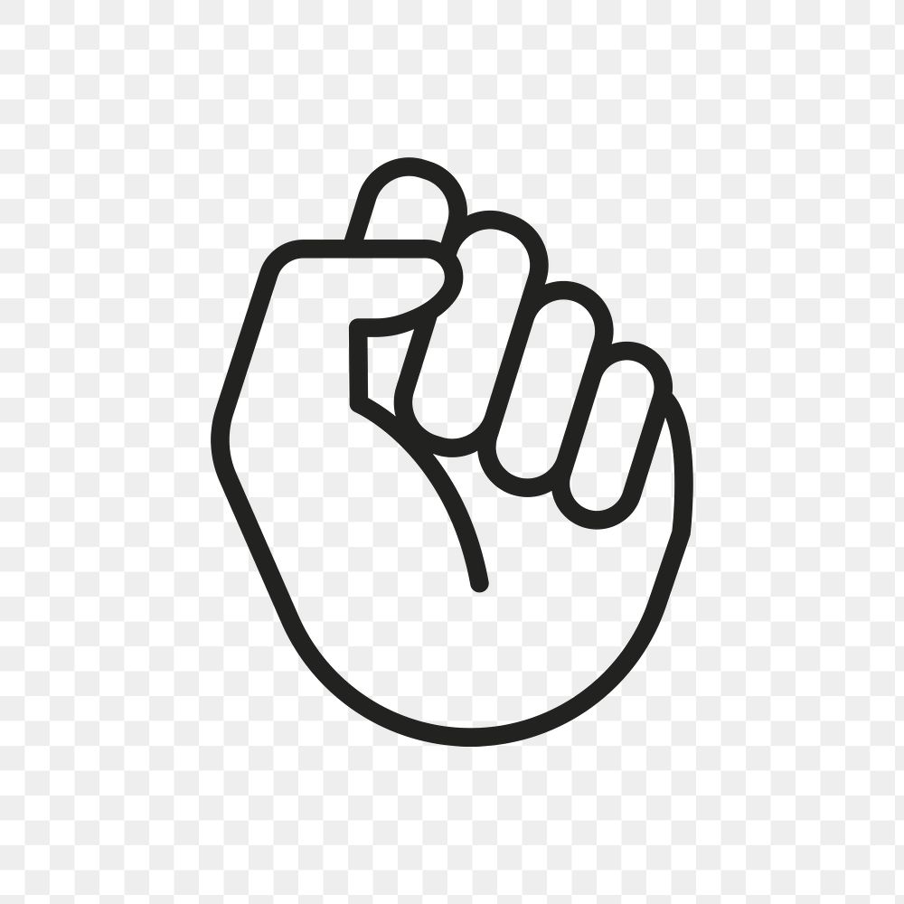 Fist icon png, human right symbol flat design illustration