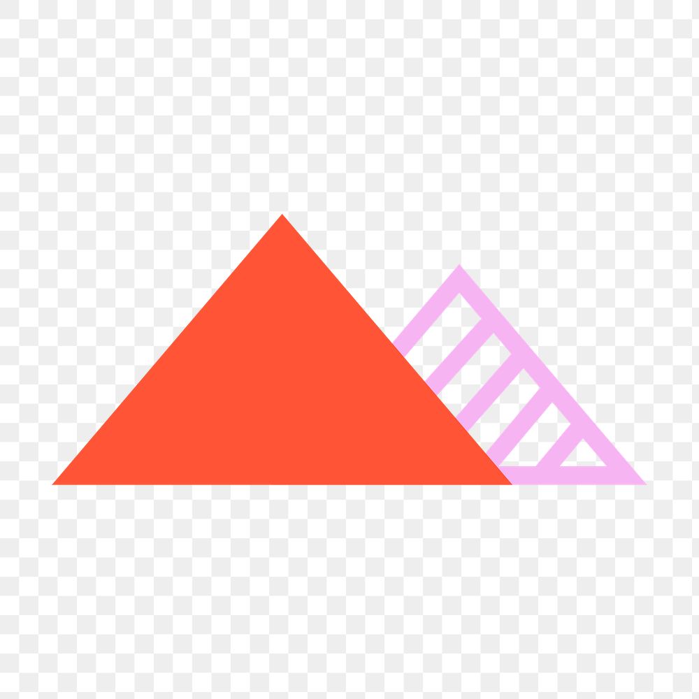 Triangle icons png, red and pink geometric shape, flat design illustration