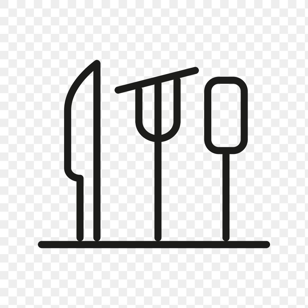 Cutlery logo food icon png flat design illustration