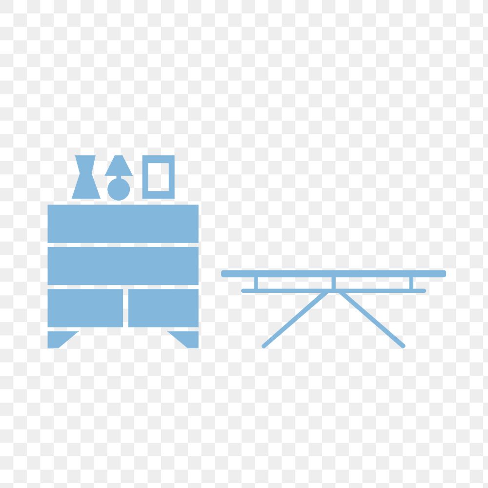 Furniture icon png, home decor symbol flat design illustration
