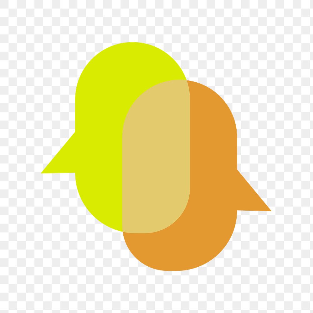 Speech bubble icon png, communication symbol flat design illustration