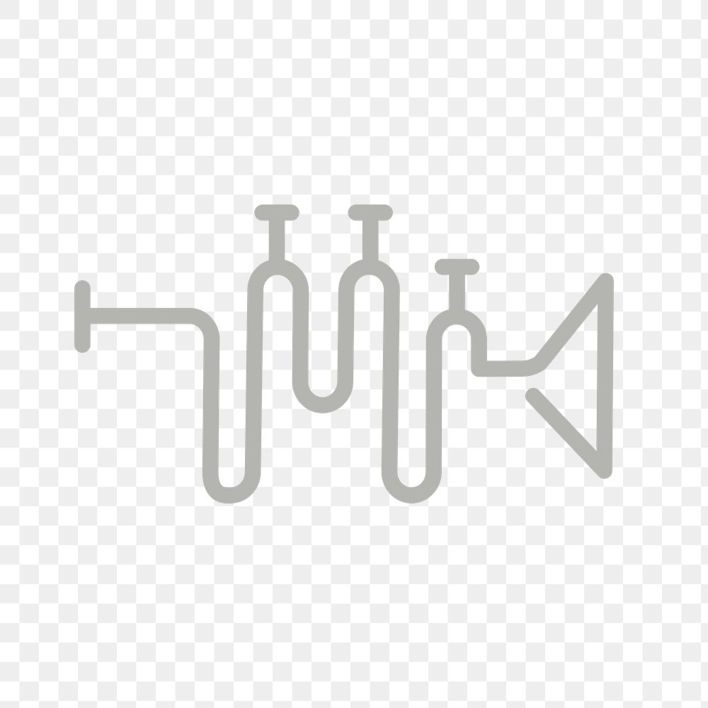 Trumpet icon png, music symbol flat design illustration