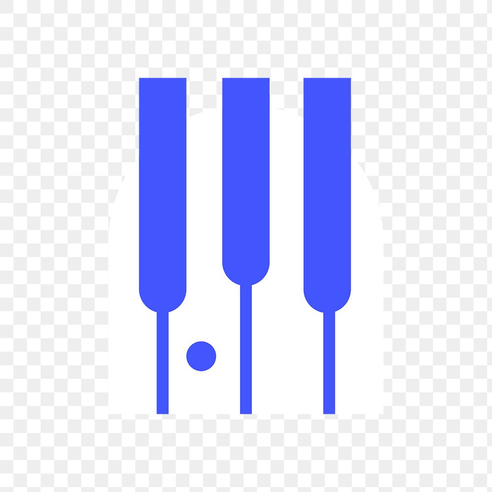 Piano icon png, music symbol flat design illustration