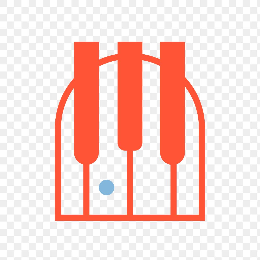 Piano icon png, music symbol flat design illustration