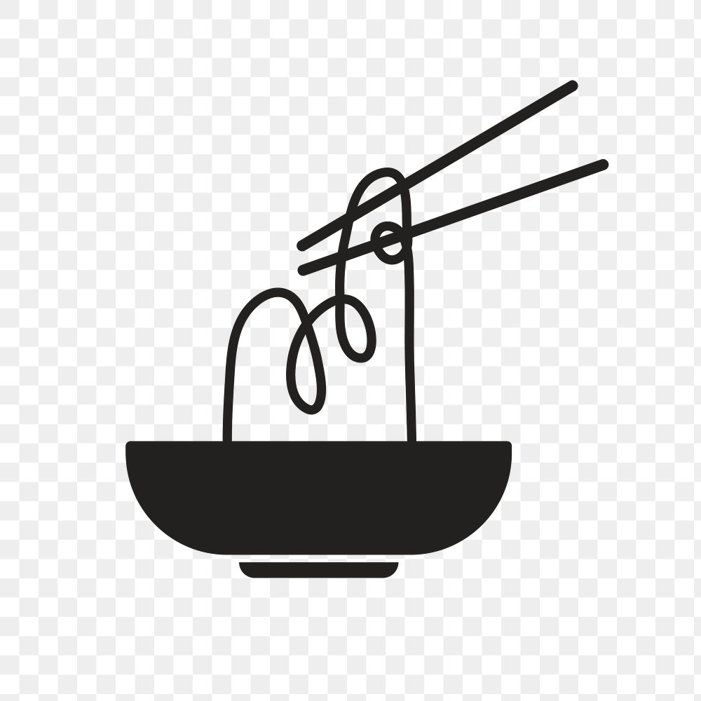 Noodle logo png Chinese food icon flat design illustration