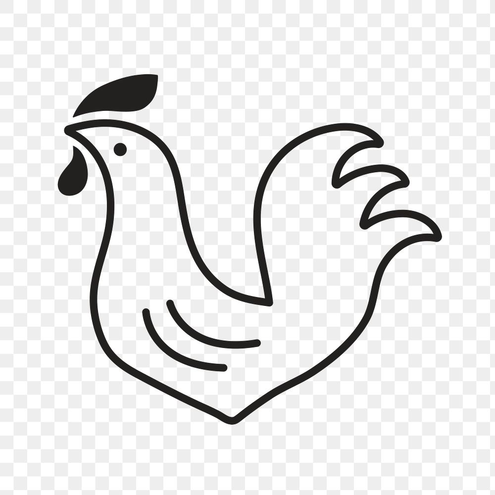 Chicken logo food icon png flat design illustration