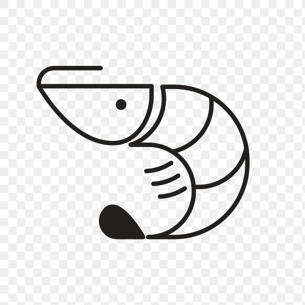 Shrimp logo food icon png flat design illustration