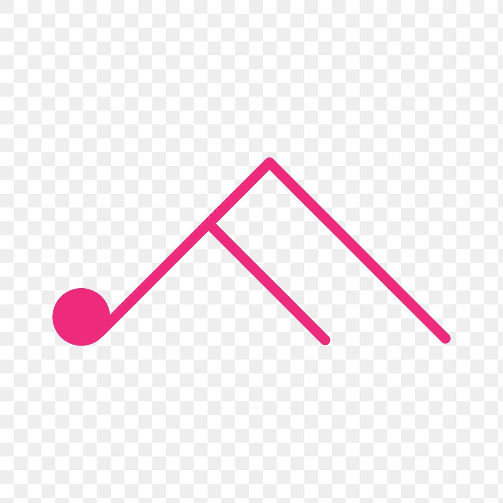 Music note icon png, music symbol flat design illustration