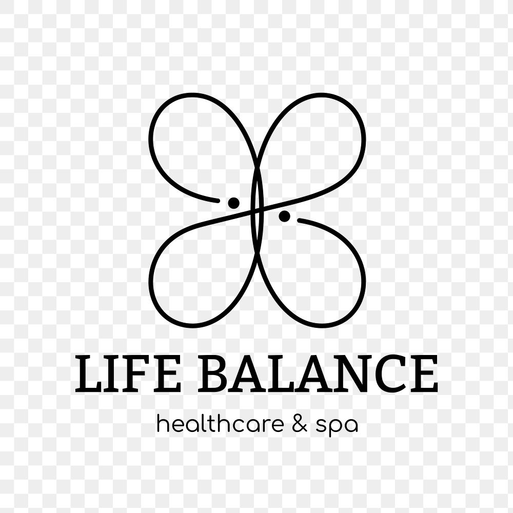 Spa logo png, health & wellness business branding design, life balance text