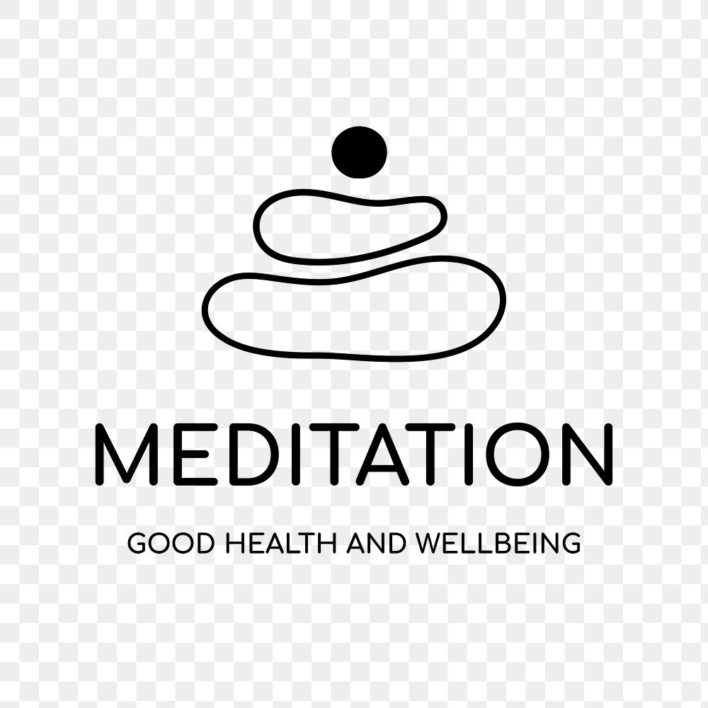 Spa logo png, health & wellness business branding design, meditation text