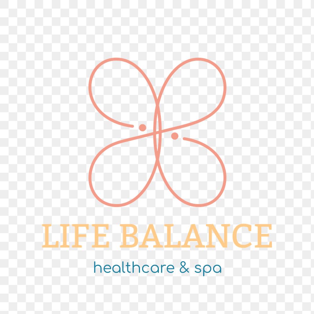 Spa logo png, health & wellness business branding design, life balance text